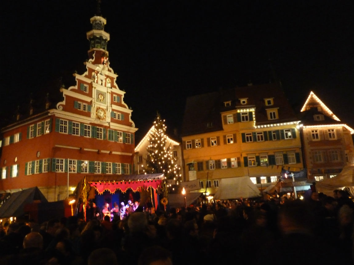 Medieval Christmas Market infront of the city hall in Esslingen