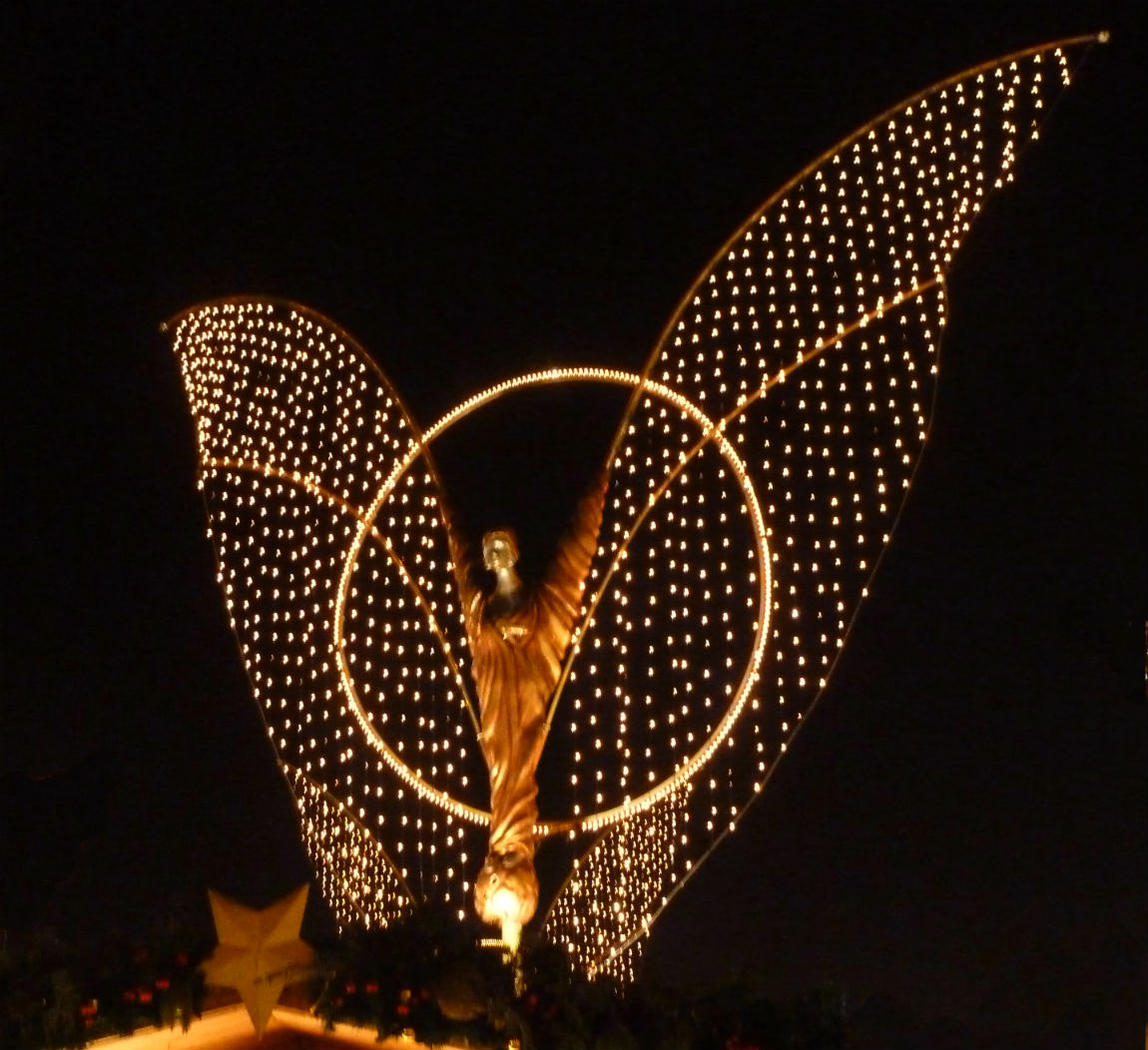 Illuminated angel in Ludwigsburg