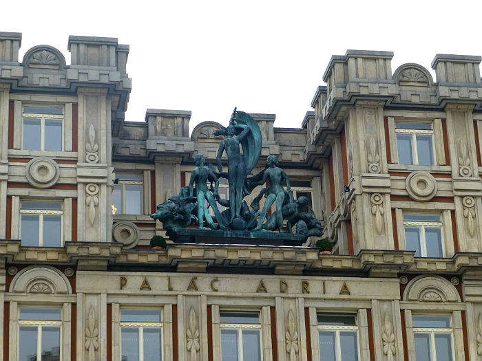 Statues on a building in Prague