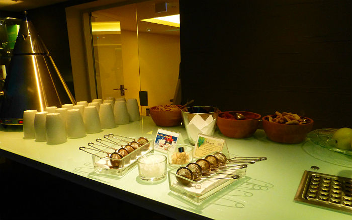 Tea and snacks in the spa of hotel Sackmann
